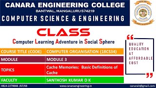 VTU CO (18CS34) COMPUTER ORGANIZATION [Cache Memories] (M3 L4)