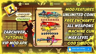 Shadow fight 2 - Dangerous Machine gun mod terbaru - Max level 52 - Titan body mod apk screenshot 4