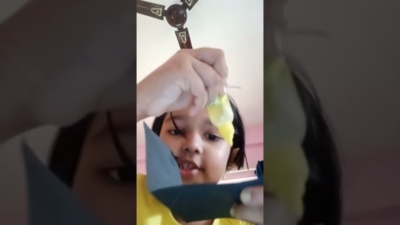 Aishani making a good doll bag