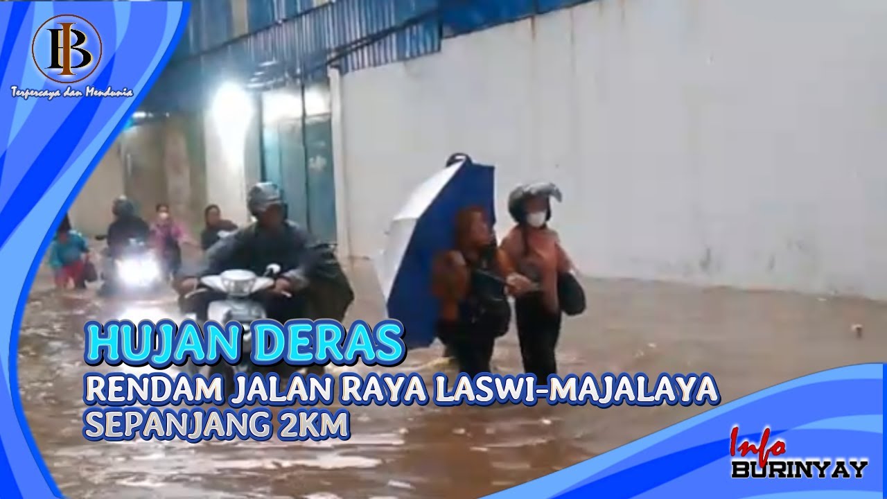 Hujan Deras Rendam Jalan Raya Laswi Majalaya Sepanjang 2 Km 