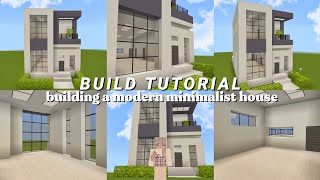[minecraft pe] build a modern minimalist house with me! building tutorial ♡ screenshot 4