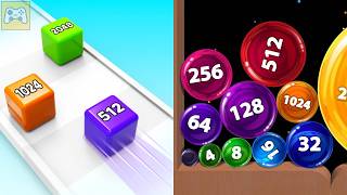 2048 Cube Runner vs Sunball Fusion ✦ ASMR Gameplay Android iOS • 2048 Number Merge Race Games