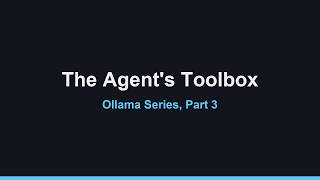 Designing an AI Agent's Toolbox: Just 4 Tools, On Purpose | Ollama Series Pt.3