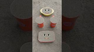 Yellow Tray & Pink Tray Wow Emoji Face Sand Smash