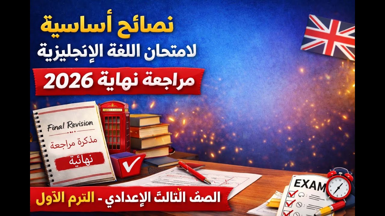 نصائح أساسية لامتحان اللغة الإنجليزية يحتاجها كل طالب | مراجعة نهائية 2026