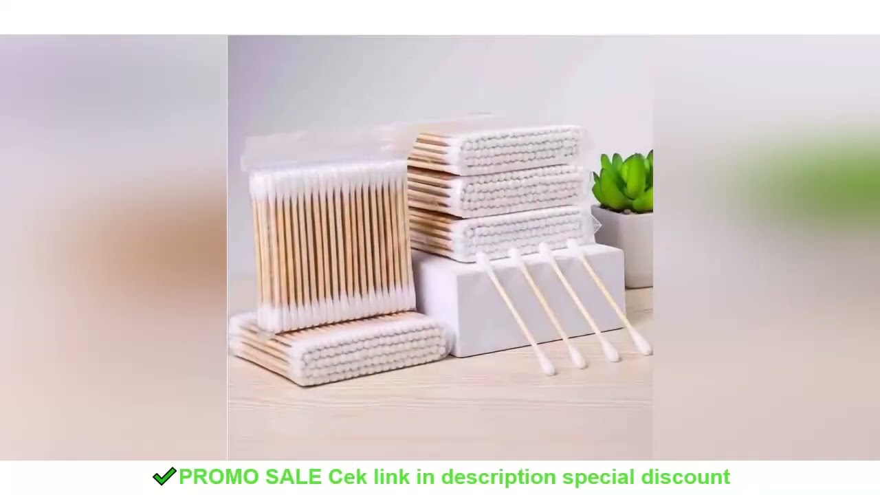 100/500Pcs Cotton Swab Wooden Cotton Sticks Double-Tipped Cotton Bud Chlorine-Free Hypoallergenic Co
