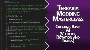 BASIC AI (VELOCITY, ROTATION, TIMERS) - LESSON 06 - TERRARIA MODDING MASTER CLASS