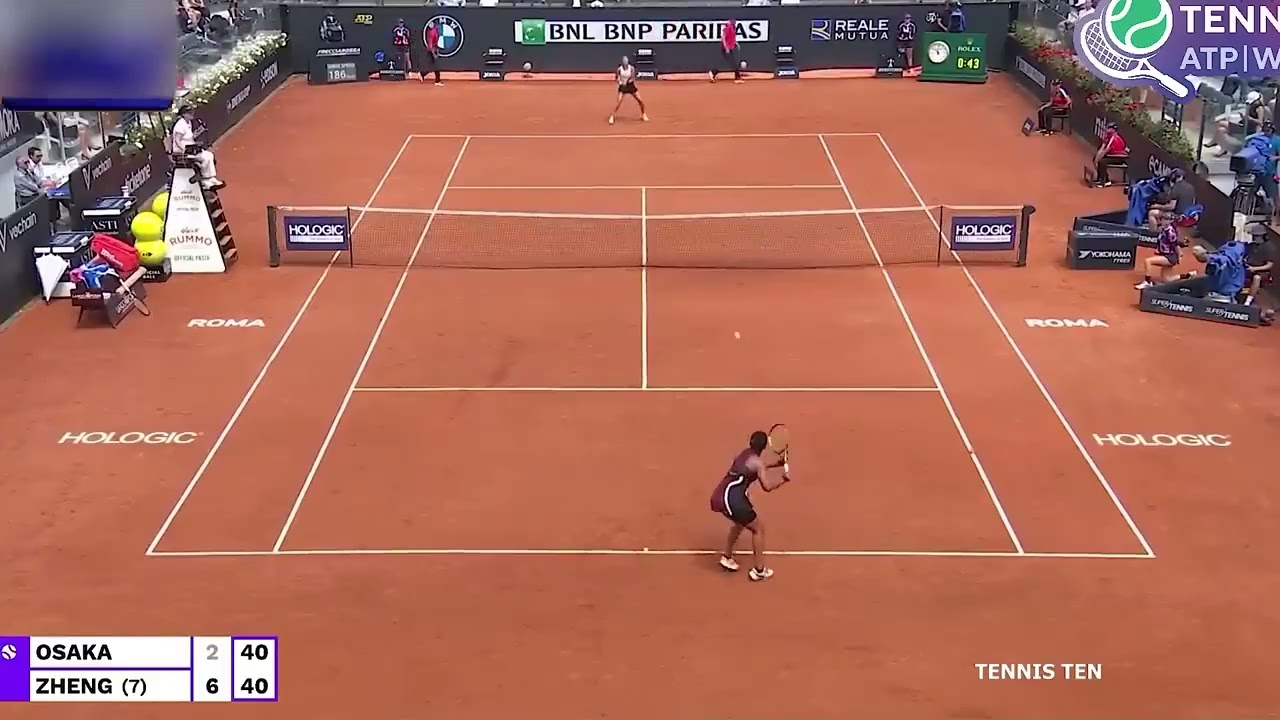 Naomi Osaka vs Qinwen Zheng Italian Open Big Match Tennis Highlights   Rome Open Masters 1080P
