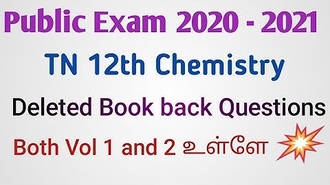TN 12th Chemistry Deleted Book Back Questions | Reduced new syllabus | New Edition | Material links