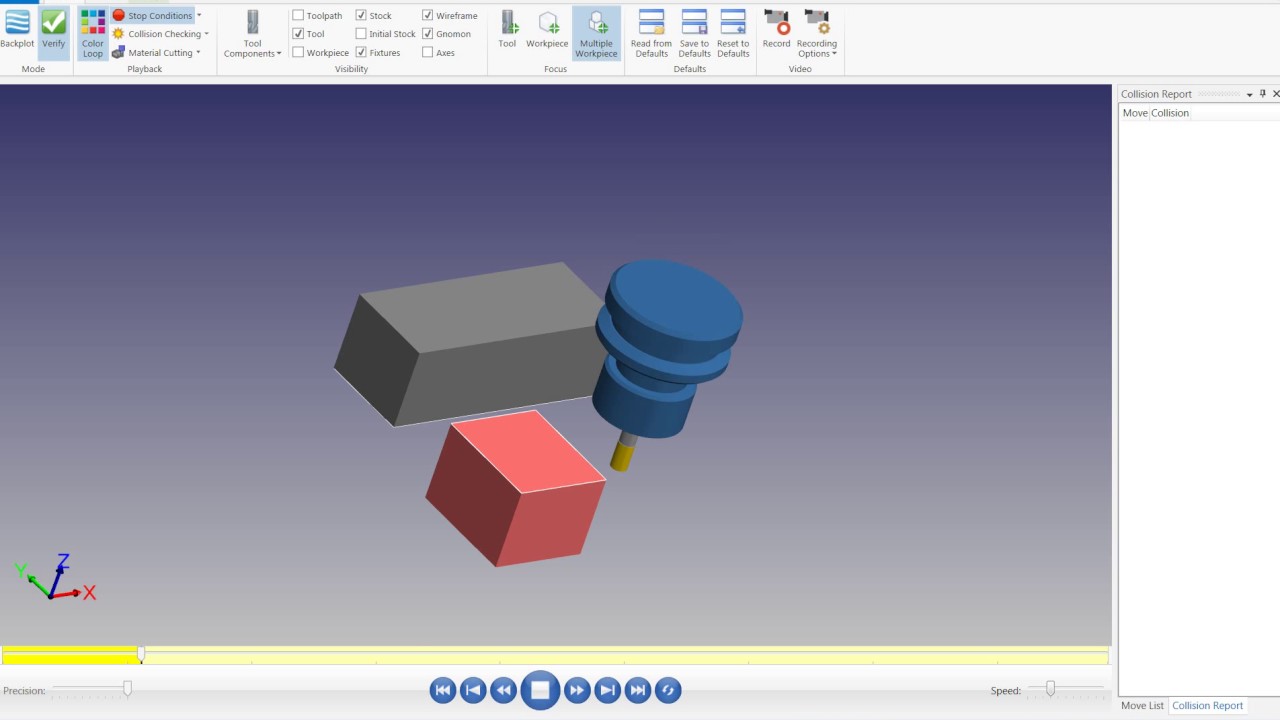 Mastercam2017 Simulation Collisions set up