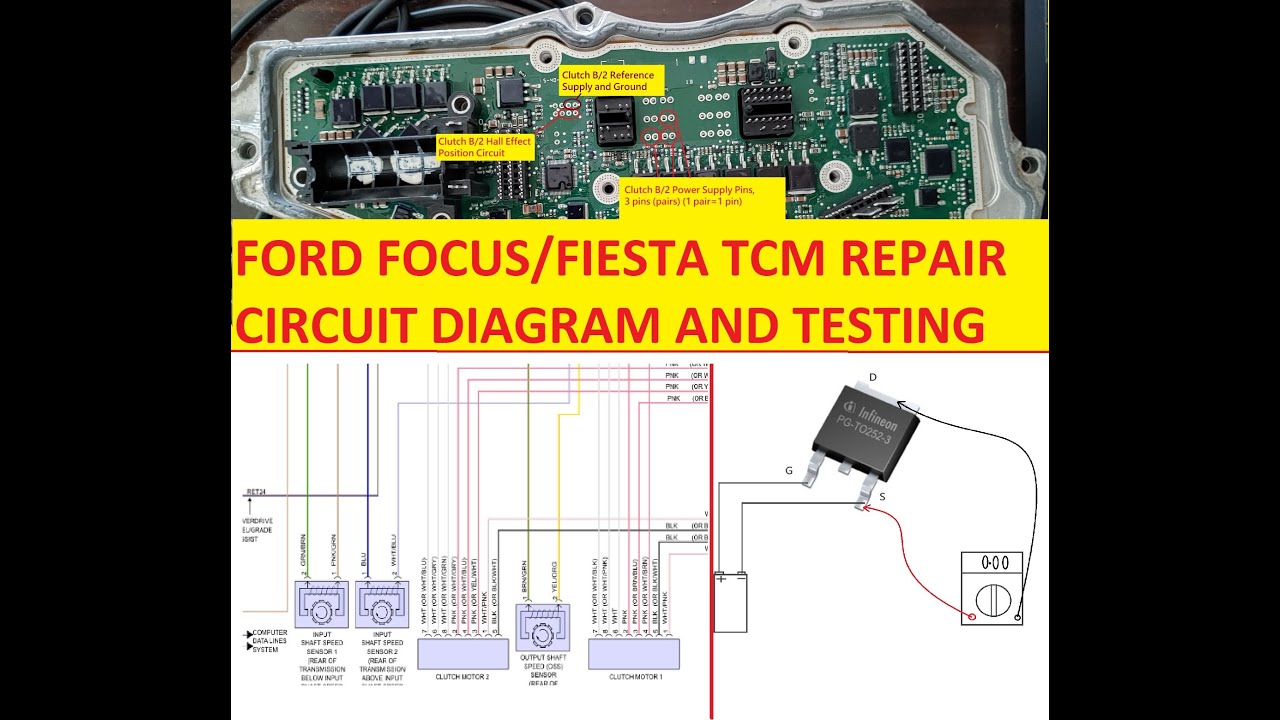 Ford focus TCM Opening, Circuit diagram, Testing, Repair - YouTube