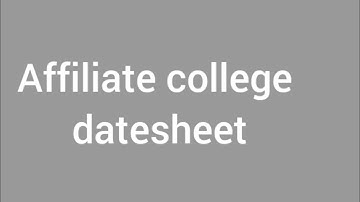 GCUF affiliated colleges datesheet