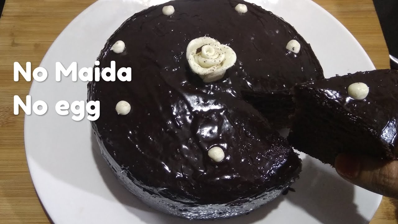 ⁣Wheat Chocolate Cake - Eggless cake -without maida,egg- chocolate moist cake-Simple chocolate cake