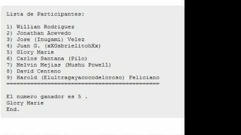 Prueba del Software del Sorteo (Python v.2.7.10)