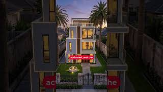 How is a modern residence constructed in a narrow lot