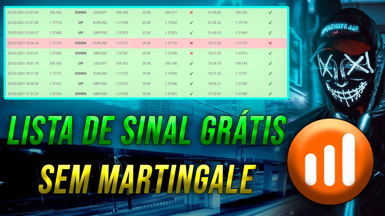 LISTA DE SINAIS GRÁTIS SEM MARTINGALE