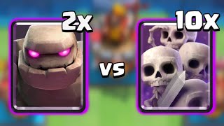 Can 10x Skeleton Army beat 2 Golems ?