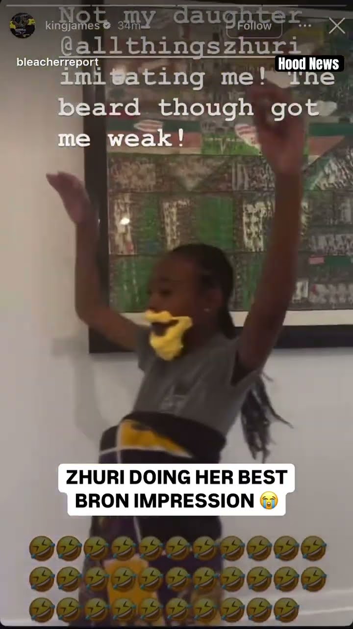 Zhuri doing her best Bron impression #hoodnews #zhurijames #impression #doppelganger #lol #funny #us