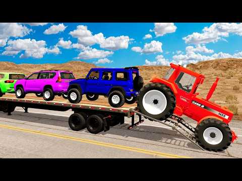 Flatbed Truck Mcqueen | Transportation with Truck - Pothole vs Car #168 - BeamNG.Drive