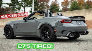 First Drive In The Widebody Abarth 124! How Do 275 Tires Feel? Rough Idle & Misfire Fixed?