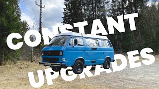 DIY Vanagon upgrades (sound deadening, wheels, shower, insulation)