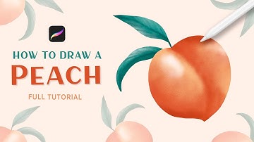 How to draw a Peach 🍑 Procreate Full Tutorial