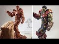 SCULPTING HULK Busting out of Hulkbuster & The Infinity Gauntlet | Avengers End Game