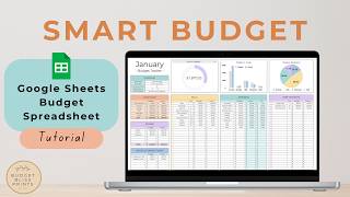 Smart Budget Spreadsheet for Google Sheets | Fun & Easy Budgeting Tutorial by BudgetBlissPrints screenshot 3