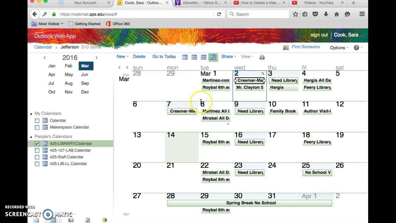 Library Online Calendar - YouTube