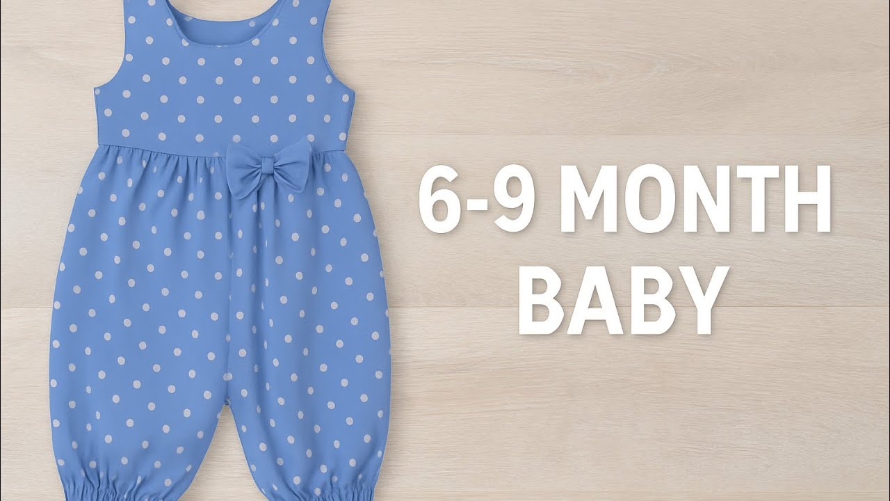 baby romper cutting and stitching / 6-9 month baby romper cutting and stitching by najiha diy craft
