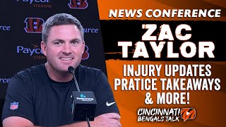Zac Taylor Shares Injury Update on Bengals Rookie Charlie Jones, Training Camp Battles and More