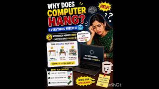 💻 Computer hang kyu hota hai? 😭RAM full + zyada apps = system freeze! ⚡😂