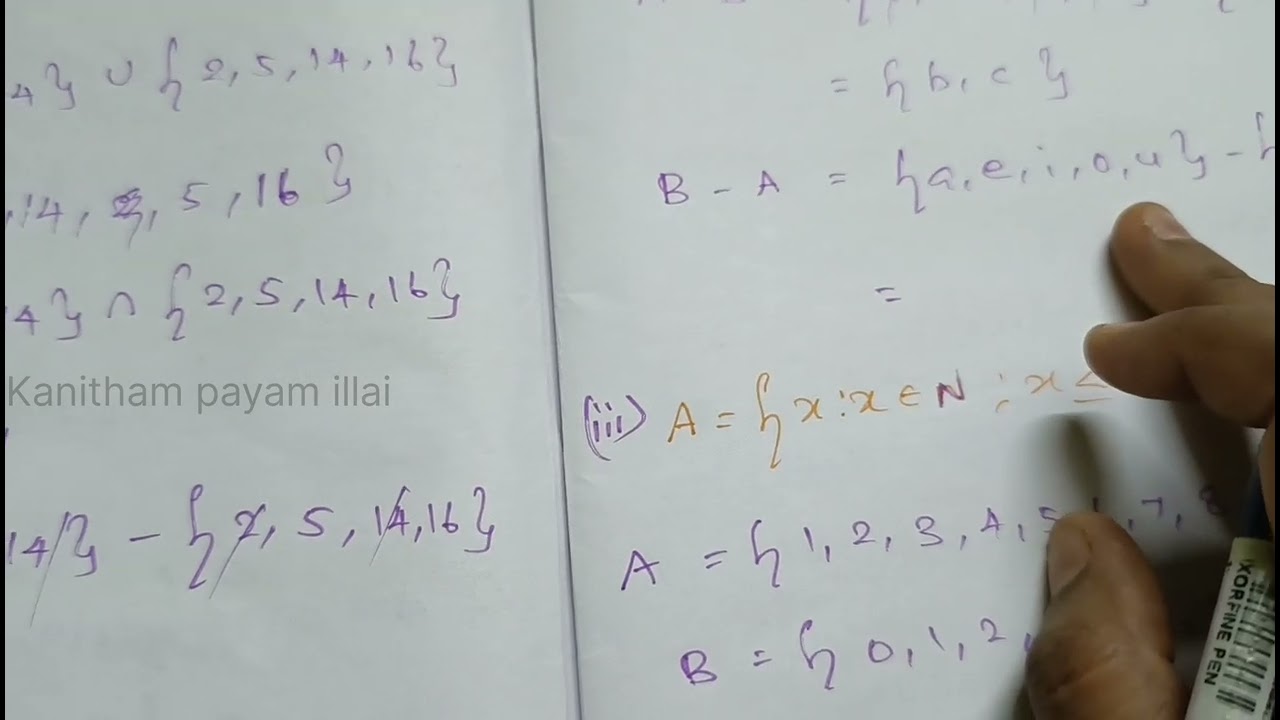 Exercise 1.3 Q.No 2 | set language | 9 th std | find union of two set and intersection of two set
