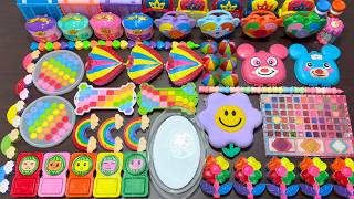 RELAXING WITH COLORFUL VS RAINBOW SLIME ! Mixing MAKEUP, CLAY & Glitter into GLOSSY Slime !!!