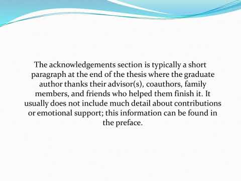 Acknowledgement mandatory in thesis