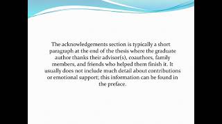 Acknowledgement mandatory in thesis