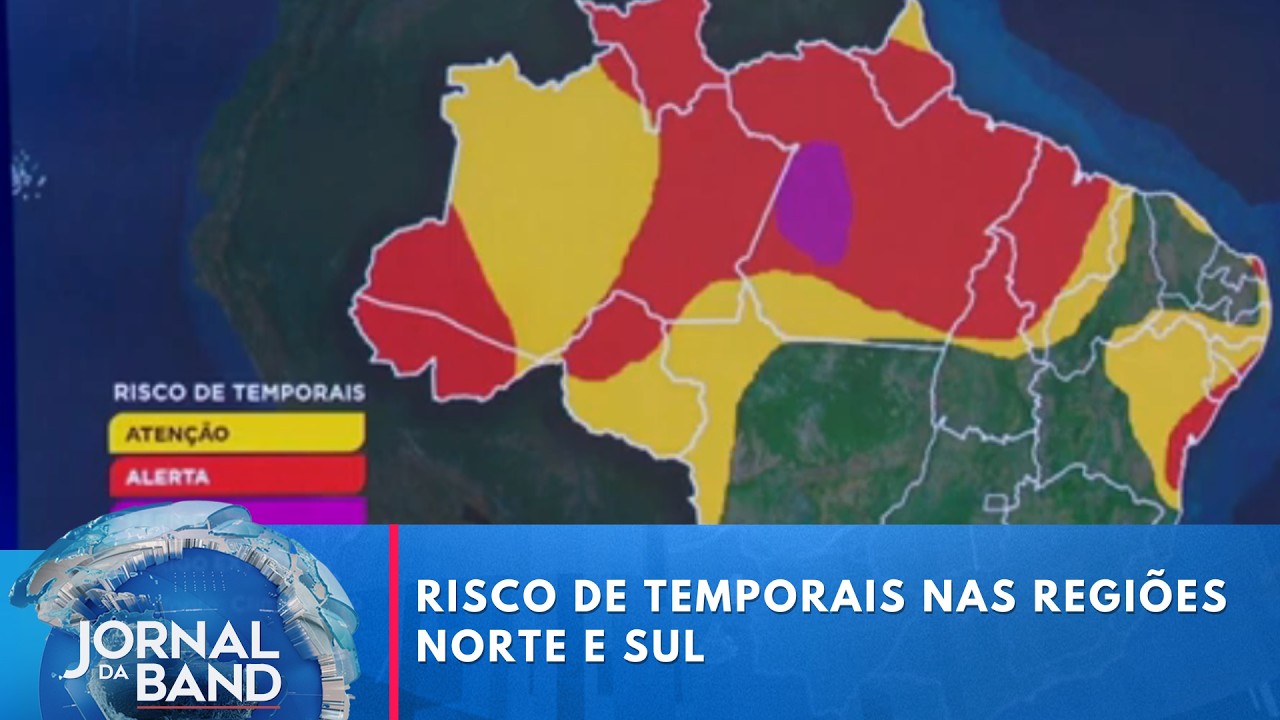 Quinta-feira tem risco de temporais nas regiões Norte e Sul do Brasil