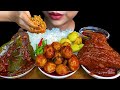 Mukbang eatingthai steam fish with tomato curry spicy boiled egg spicy thai eggplants curry