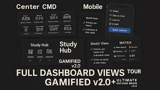 Ultimate Second Brain Gamified v2.0 | All Dashboards Views Tour