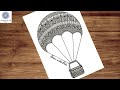 Hot air balloon  mandala art  step by step  simple mandala art  mandala art for beginners