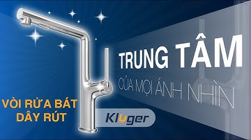 Vòi rửa bát dây rút nóng lạnh Kluger KLF0001C - AMBER Series màu Chrome sáng bóng.