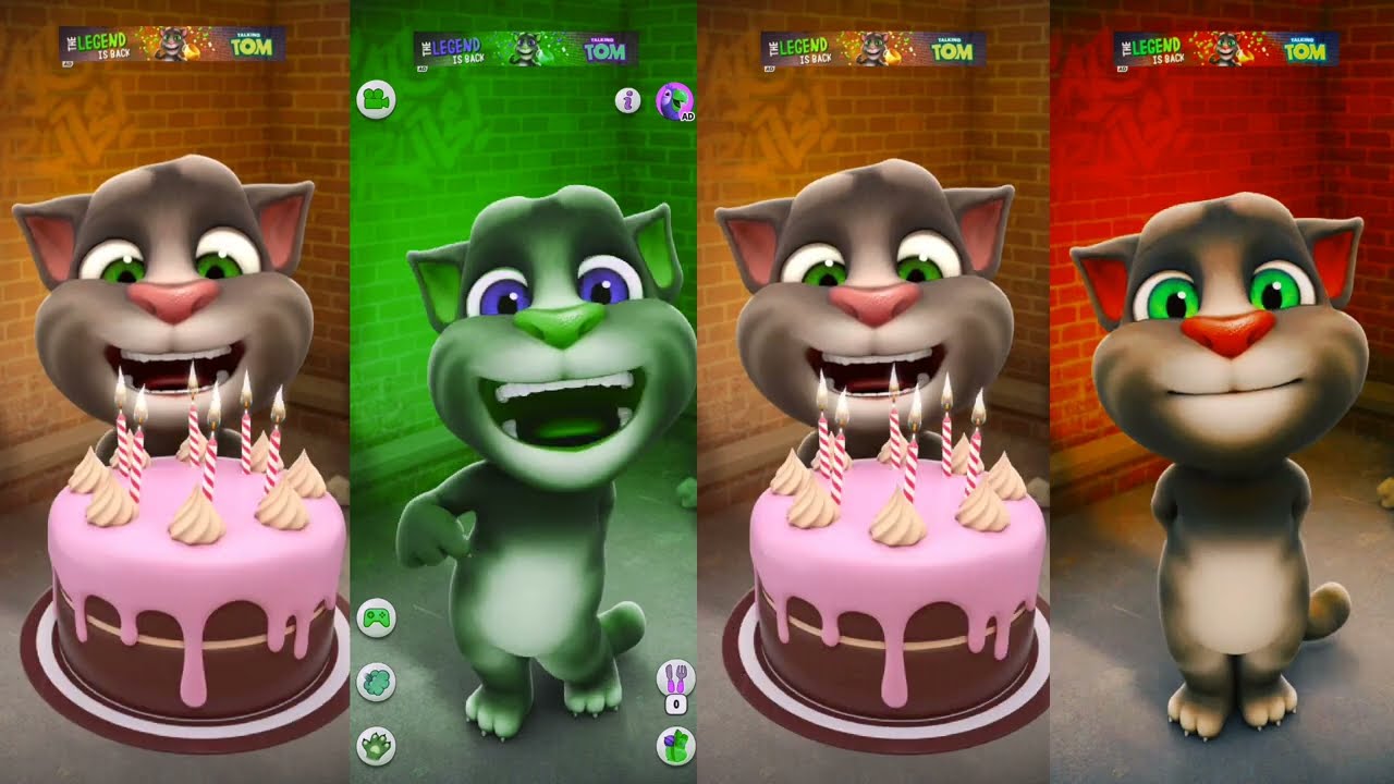 TALKING TOM COLOR EFFECT CAT GAMEPLAY FUNNY VIDEO || Talking Tom Cat Effects Cartoon Gameplay Video