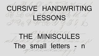 cursive lesson 7 - n - handwriting penmanship calligraphy copperplate