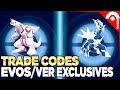 Trade Codes for Version Exclusive Pokemon and Evolutions for Pokemon Brilliant Diamond