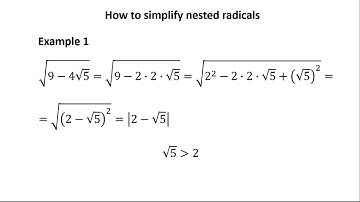 How to simplify nested radicals