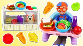 Blippi Cooks Huge Lunch Meal At The Toy Cafeteria!