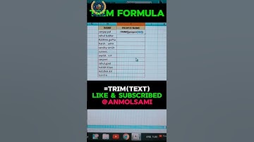 Use Trim (text ) Formulas in Excel #computereducation #excel #like