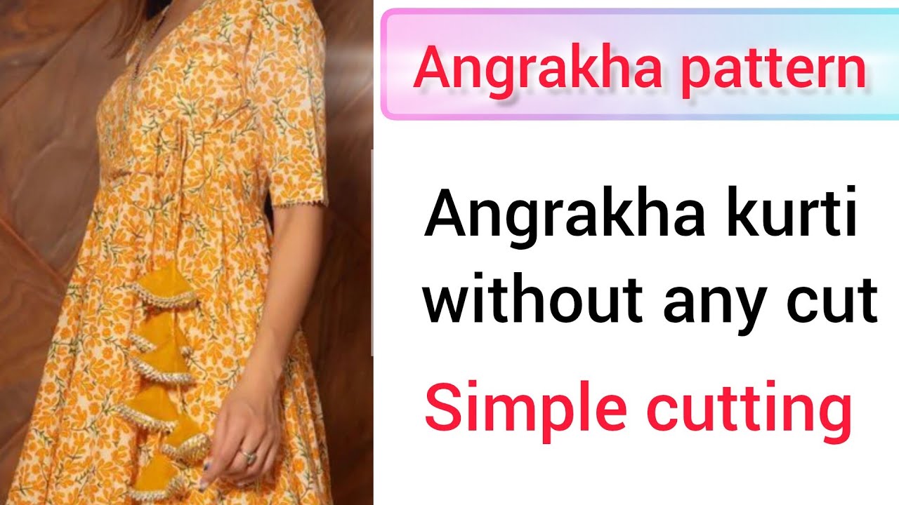 Angrakha pattern kurti without any cut /peplum kurti cutting ️/yoke ...
