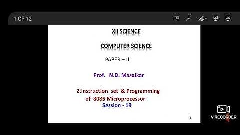XII Computer Science Paper-2 CALL & RET Instructions (session 19)