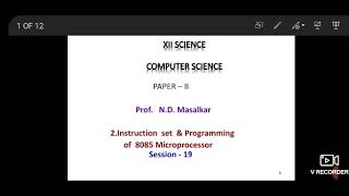 XII Computer Science Paper-2 CALL & RET Instructions (session 19)